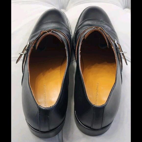 Balenciaga Paris Papier Derby Oxford Black Leather Skinny Buckle Womens Shoes 40 - Picture 12 of 16